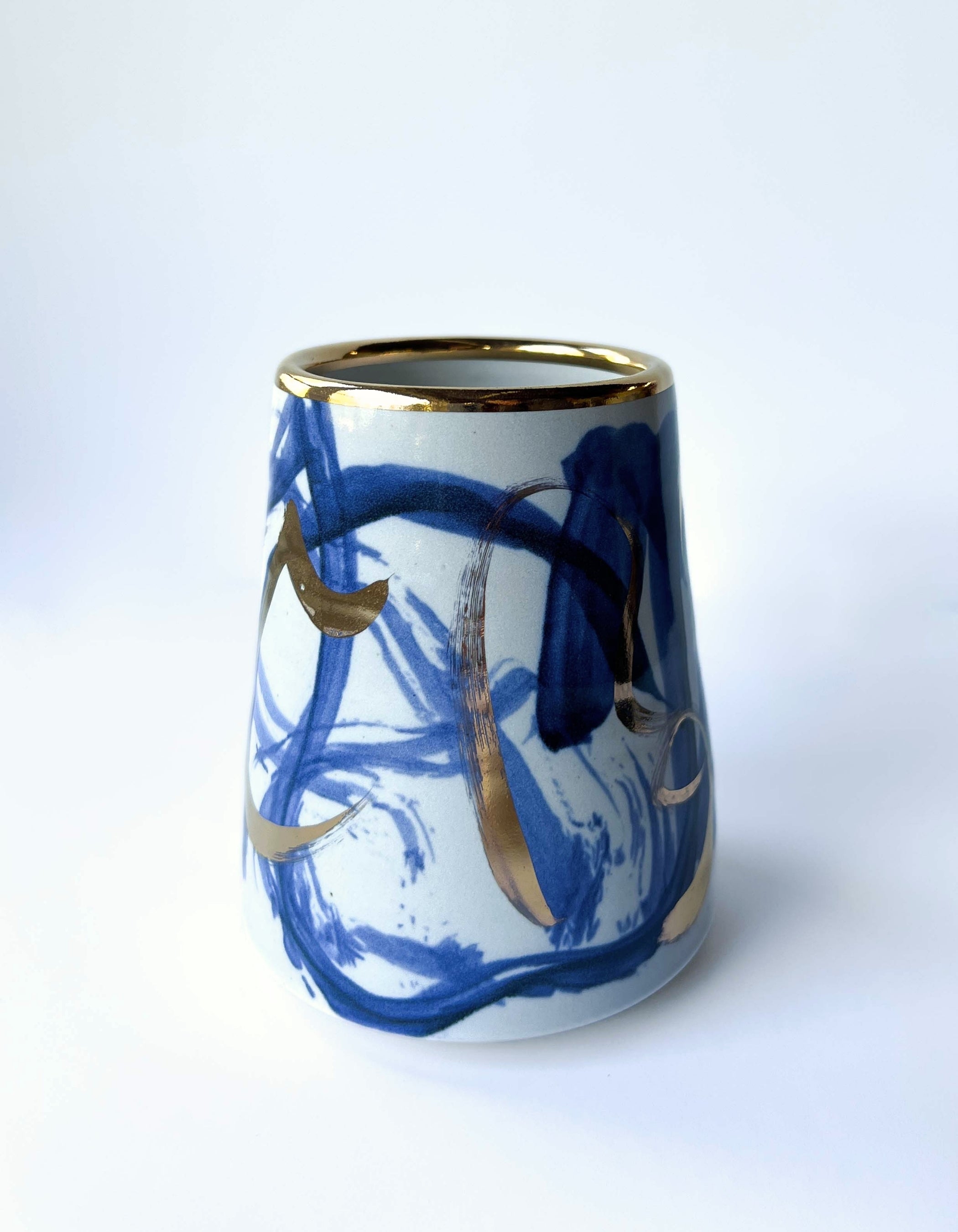 Small Blue Stoneware Vase