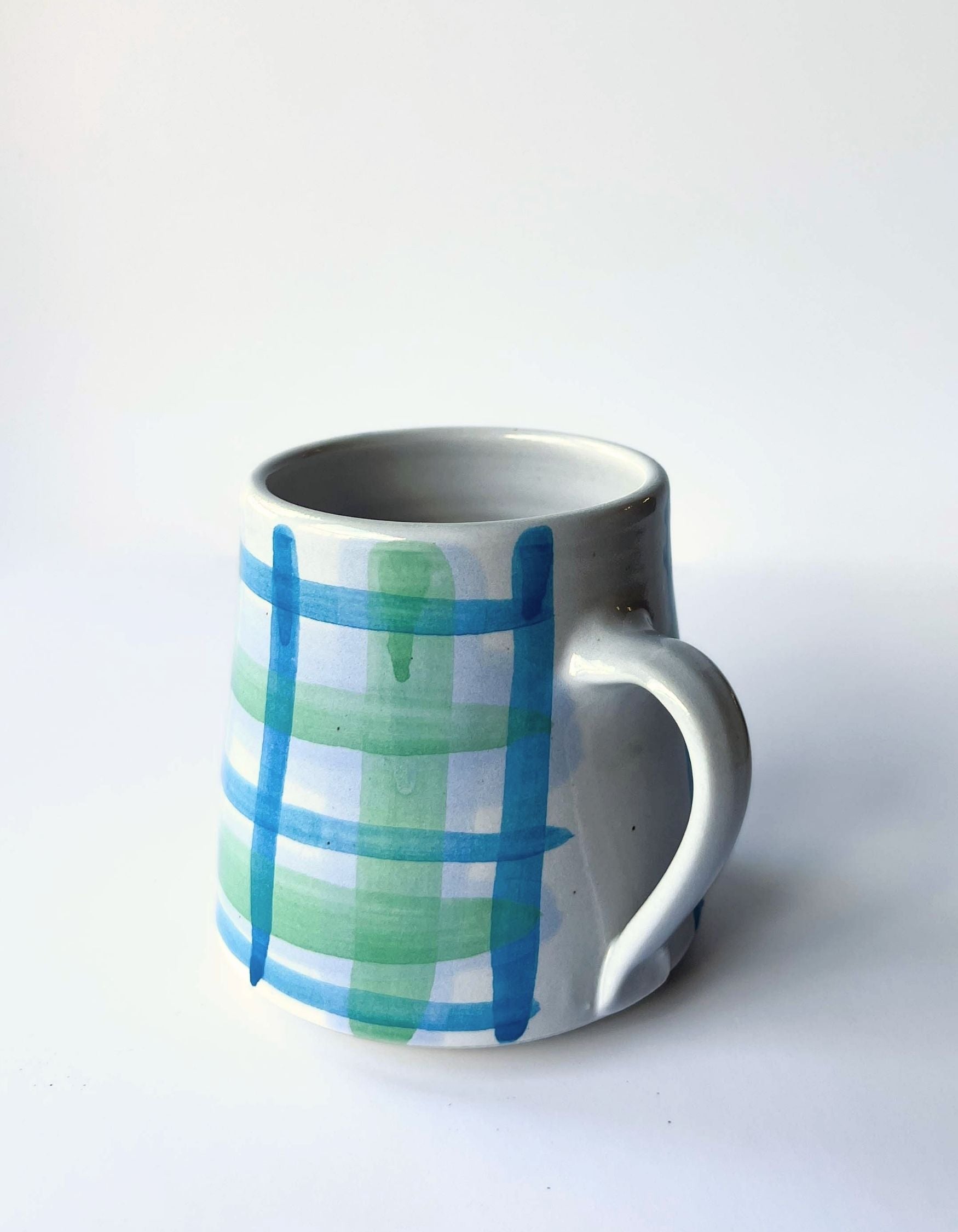Stoneware mug - green and turquoise