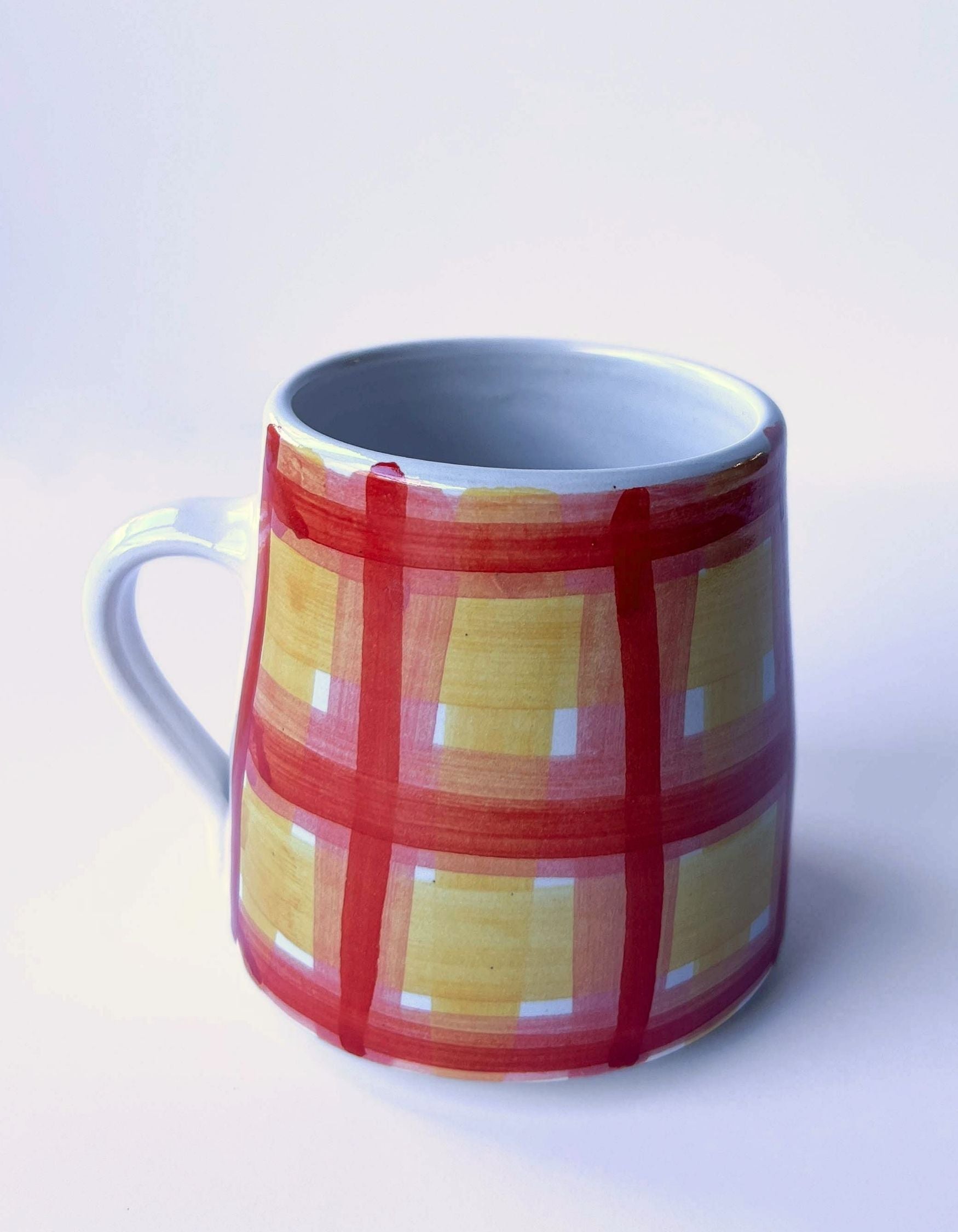 Stoneware mug - red and yellow